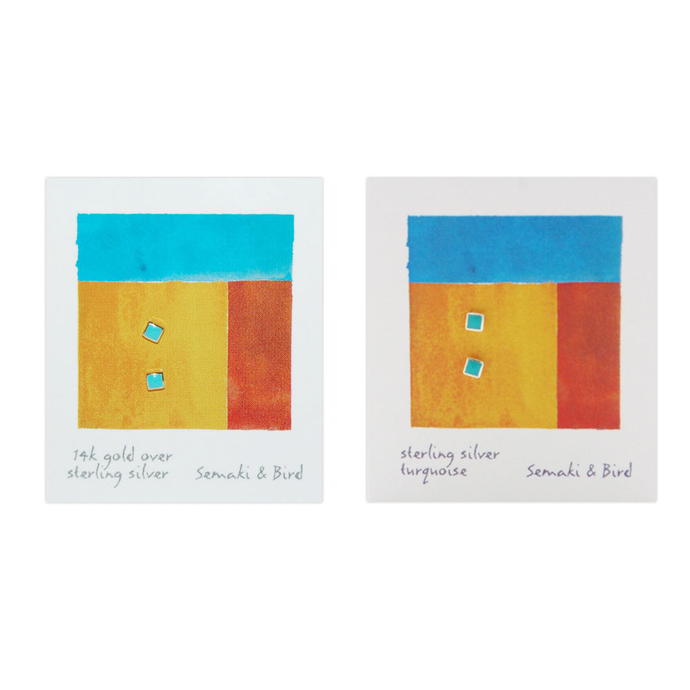 Abstract Earrings - Turquoise Square - Chrysler Museum Shop