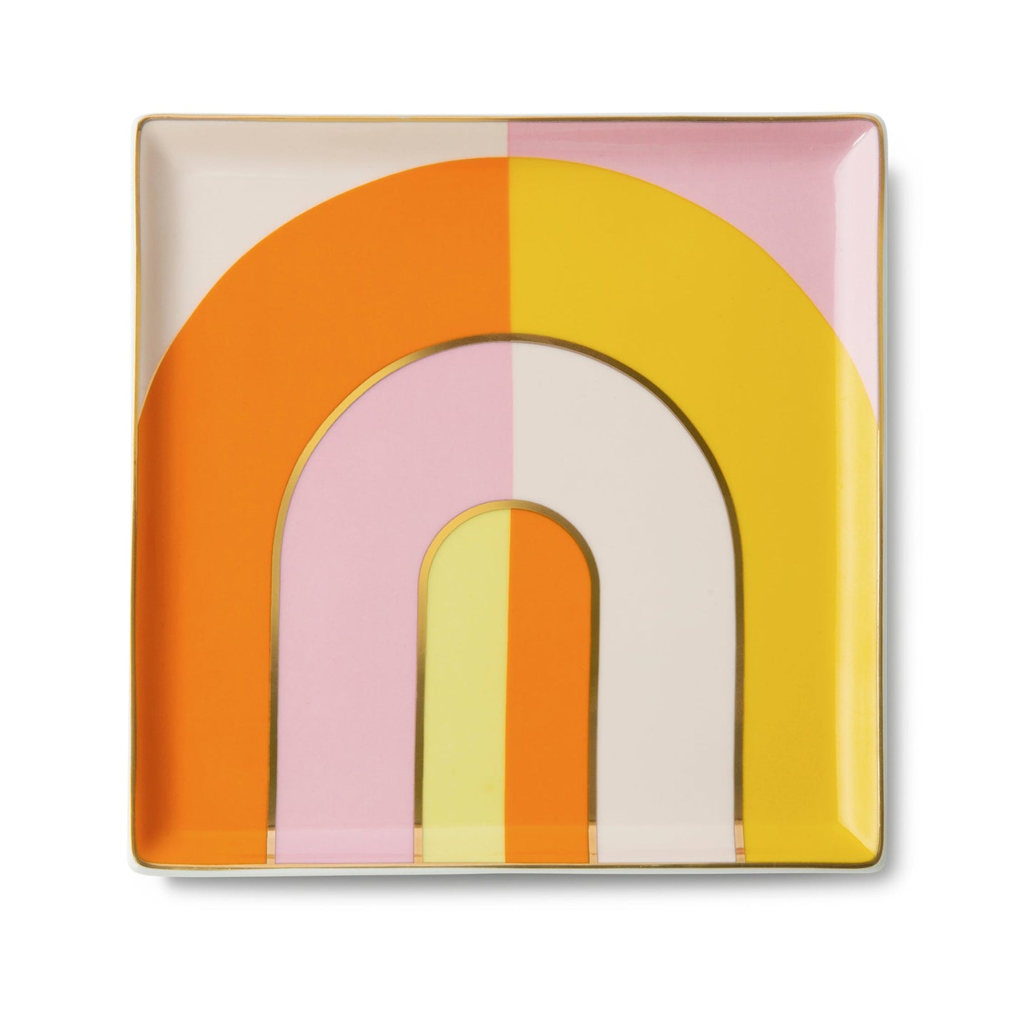 Riviera Arch Ceramic Tray - Orange & Yellow - Chrysler Museum Shop