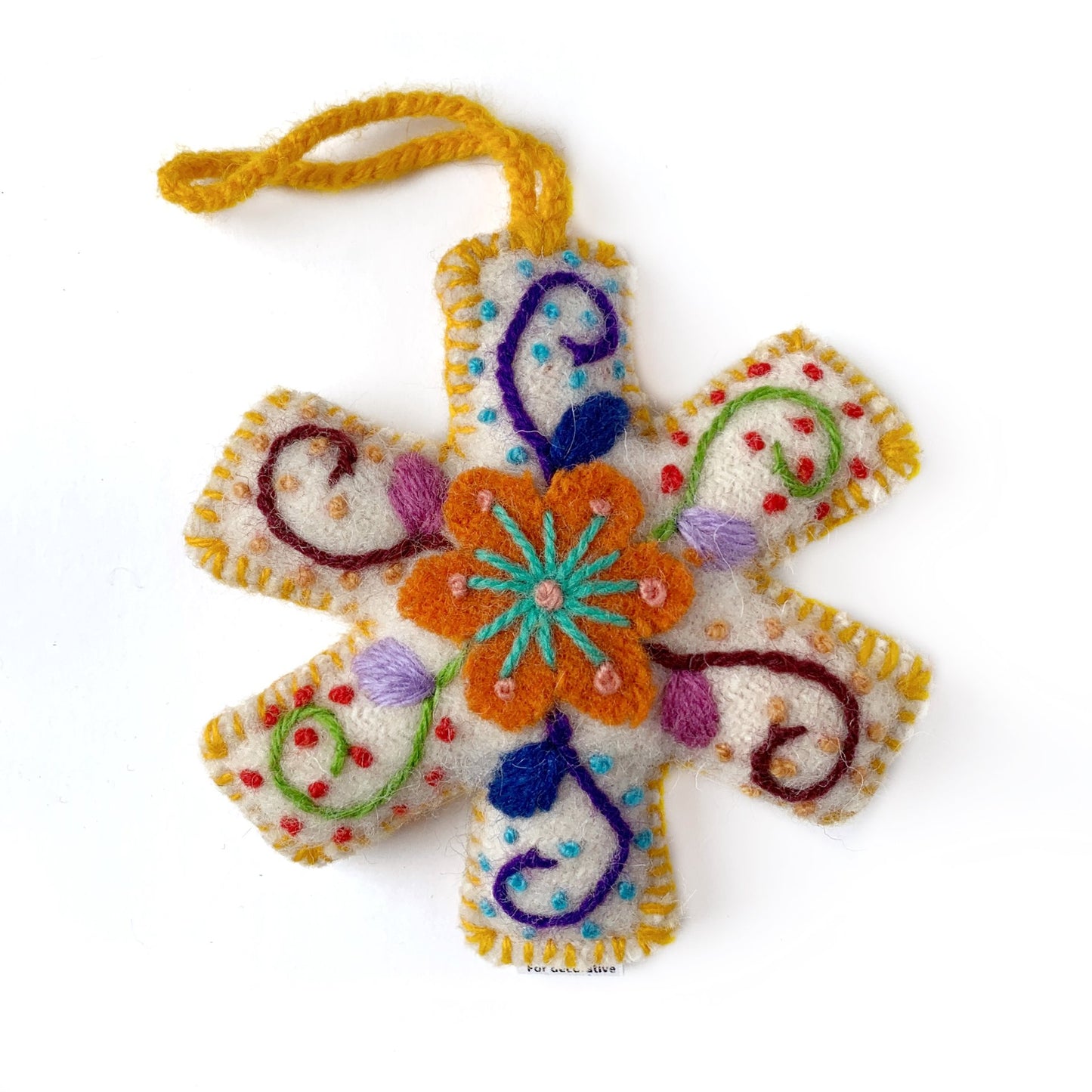 Embroidered Wool Snowflake Ornament - Chrysler Museum Shop