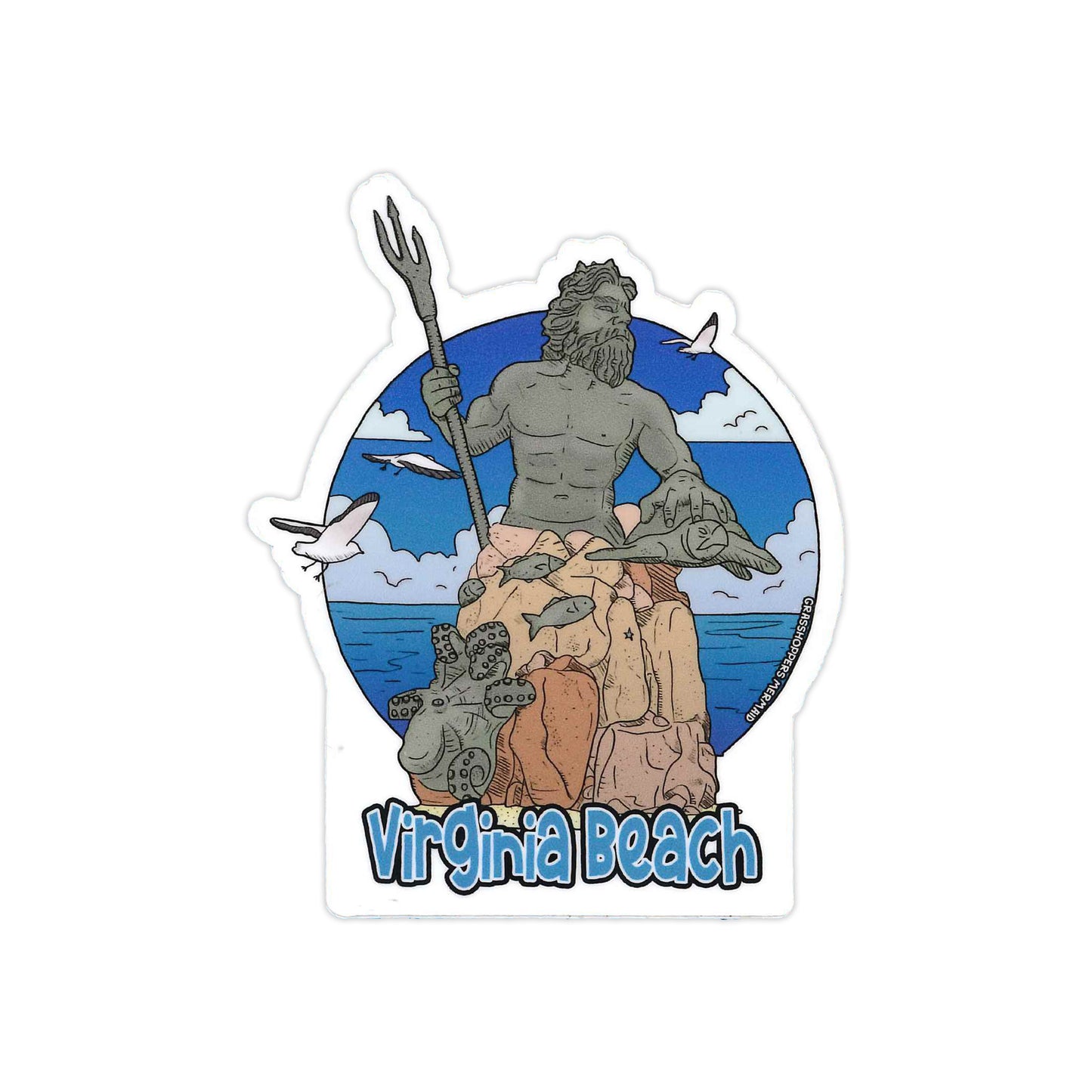 Virginia Beach Neptune Statue Vinyl Sticker - Chrysler Museum Shop