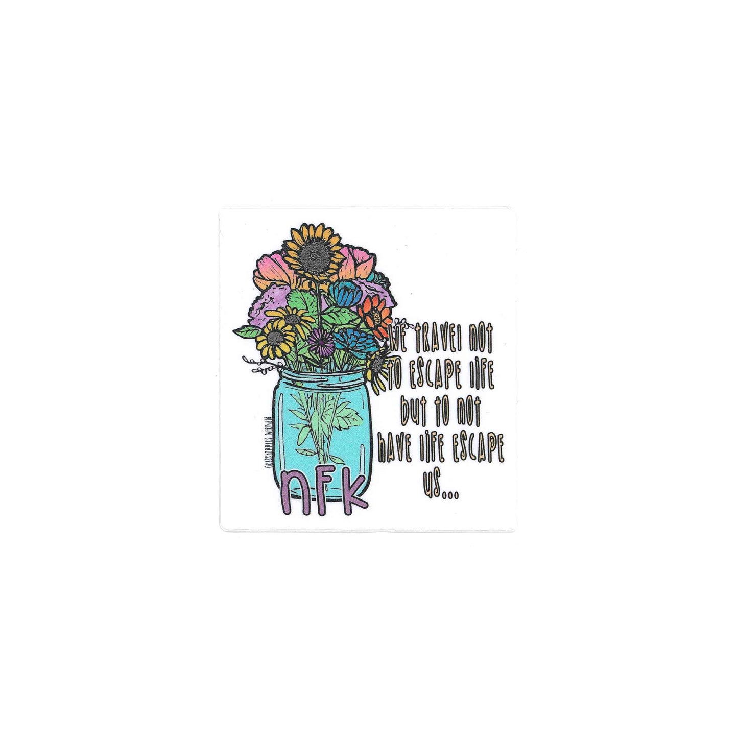 Mason Jar Bouquet Vinyl Sticker - Chrysler Museum Shop