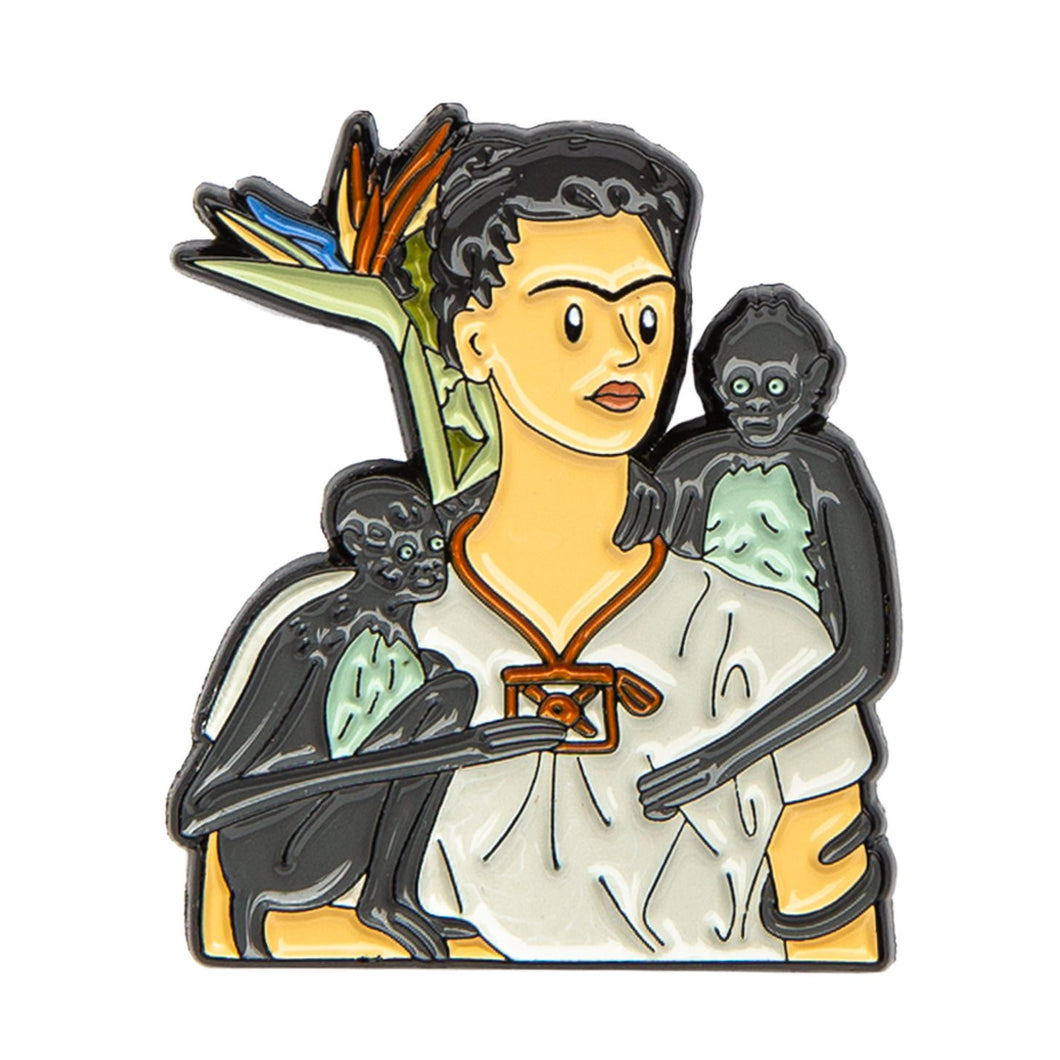 Enamel Pin: Kahlo's Self Portrait with Monkeys - Chrysler Museum Shop