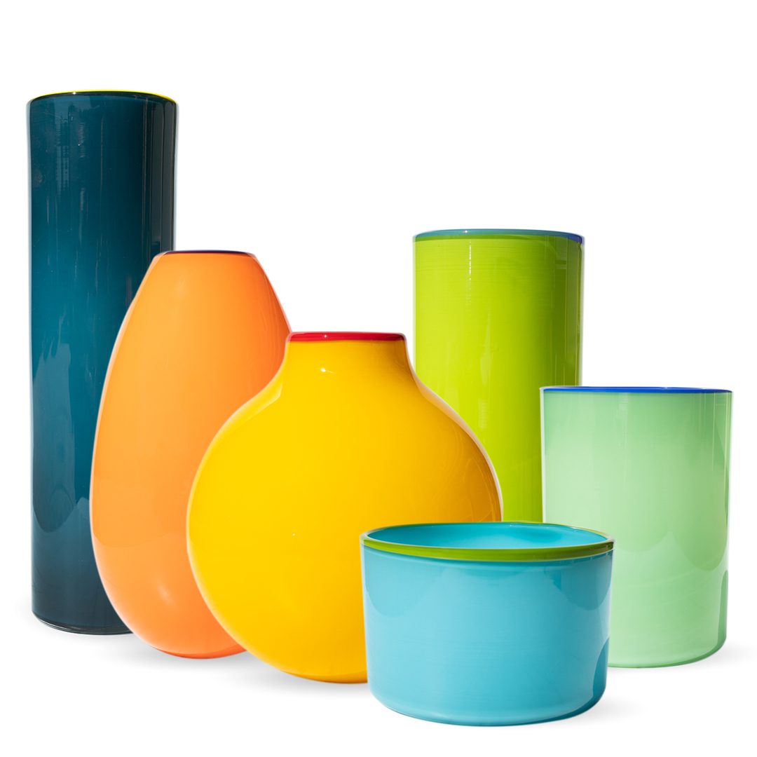 Glass "Haus" Vase - Sage Short Cylinder - Chrysler Museum Shop