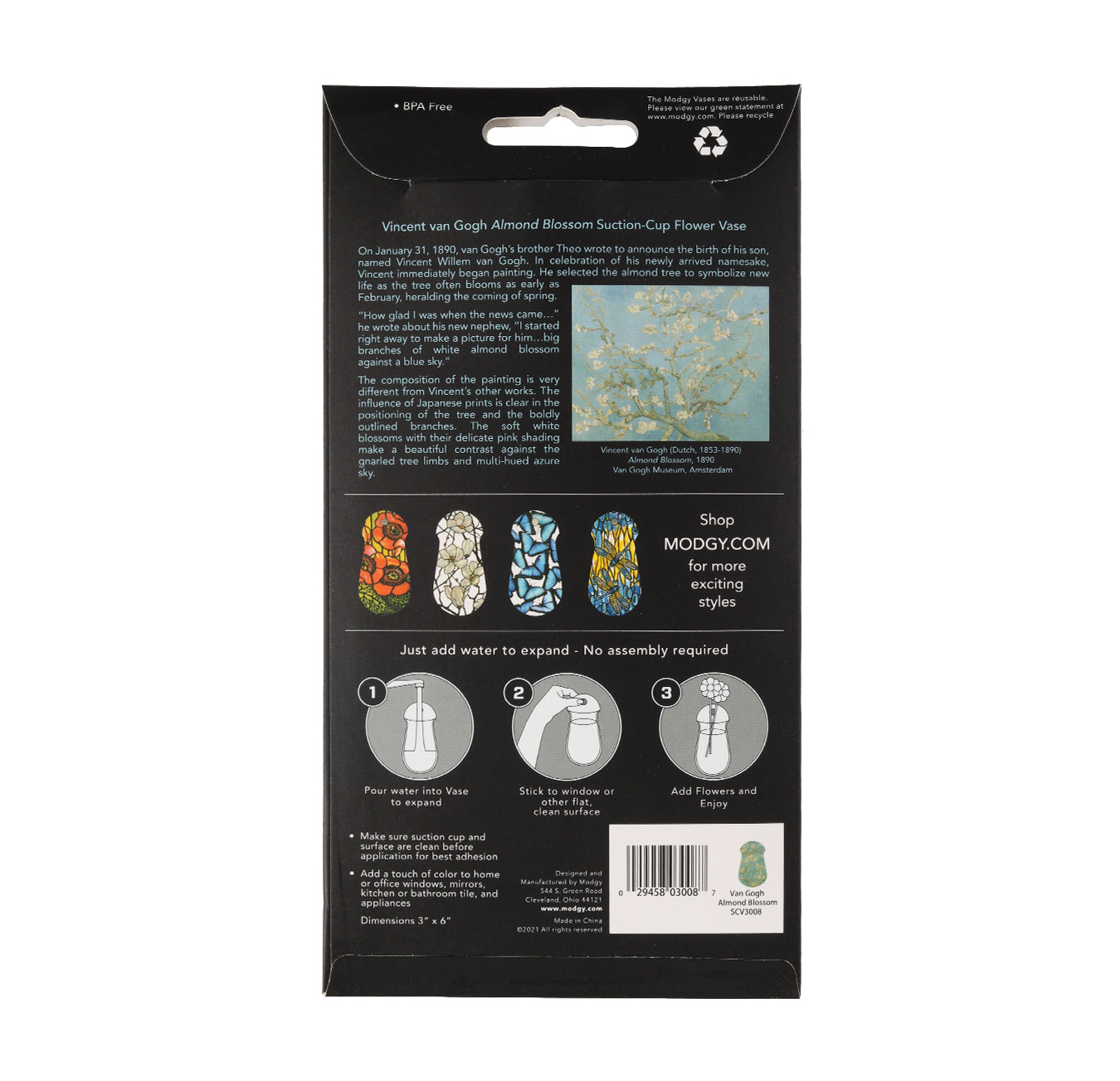 Van Gogh "Almond Blossom" Suction Cup Bud Vase - Chrysler Museum Shop