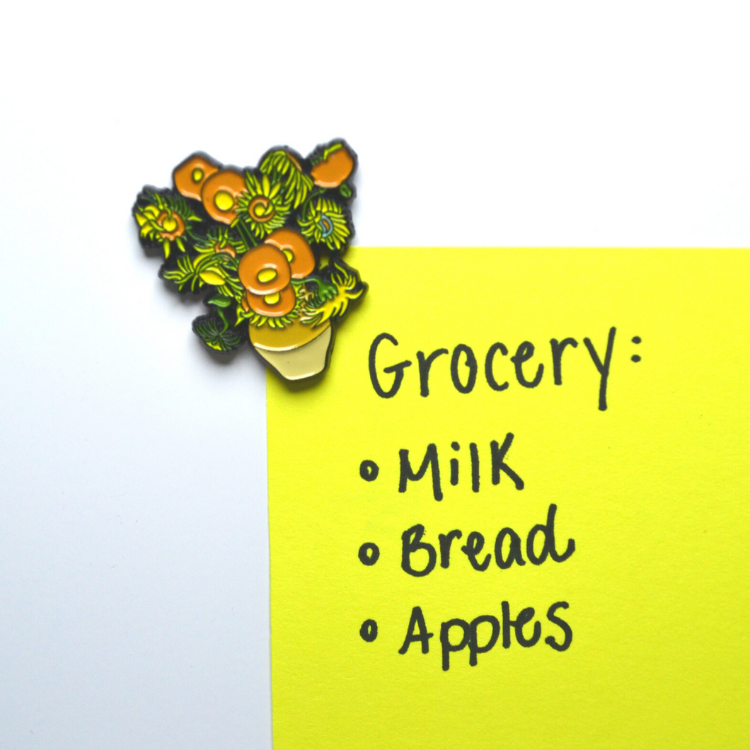 Enamel Magnet: Van Gogh's Sunflowers - Chrysler Museum Shop