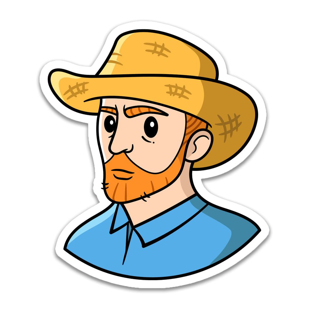 Sticker: van Gogh's "Self-Portrait with Straw Hat" - Chrysler Museum Shop
