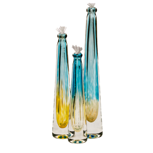 Glass Oil Lamp Trio