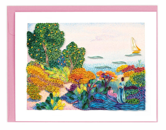Artist Series Quilling Card: "Two Women By The Shore, Mediterranean" by Henri Edmond Cross