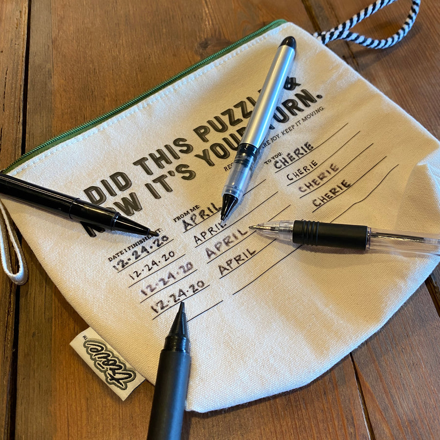 Wooden Puzzle in Pass-It-On Pouch: Vintage Botanicals - Chrysler Museum Shop