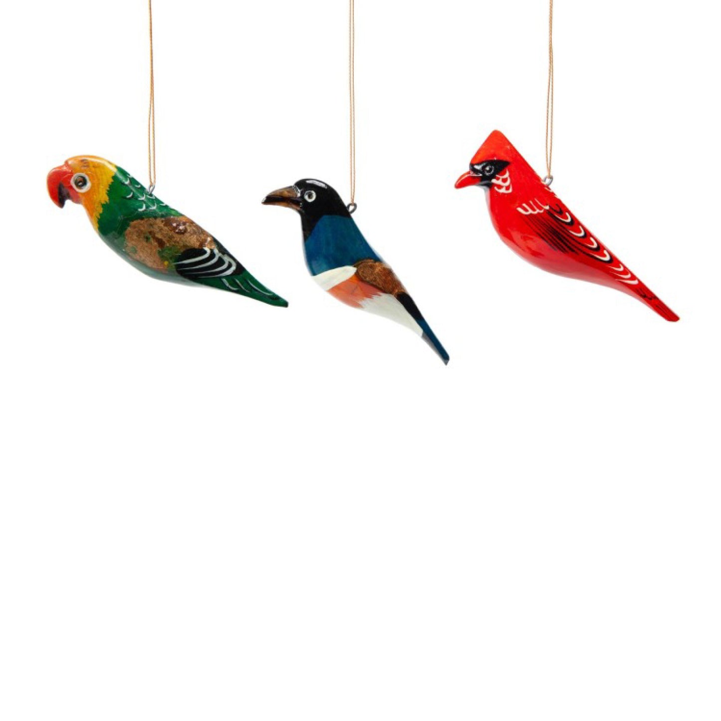 Carved Wooden Starling Ornament - Chrysler Museum Shop