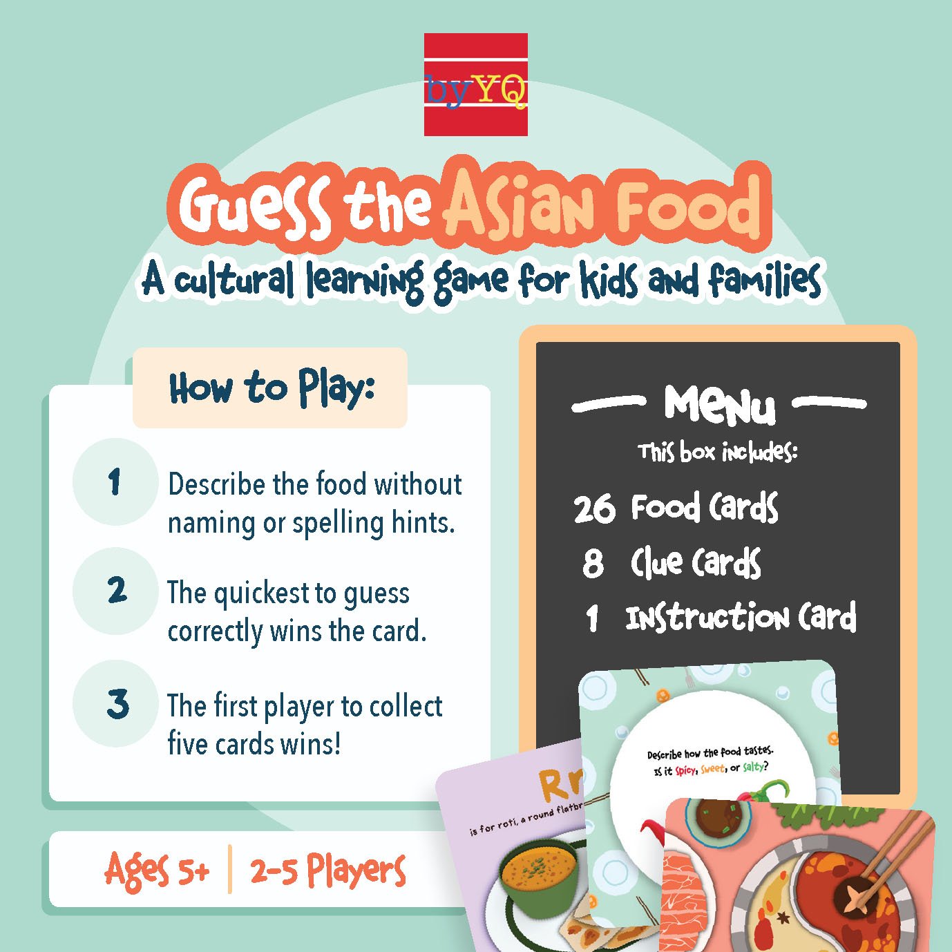 Errate das asiatische Essensspiel