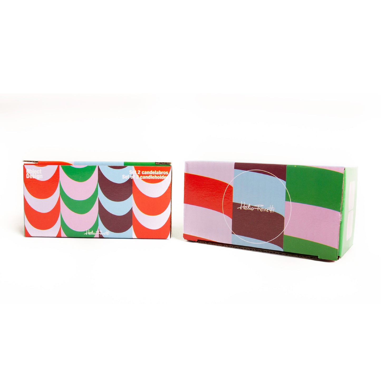 Pair of Striped Ceramic Candle Holders (Gift Boxes) - Chrysler Museum Shop