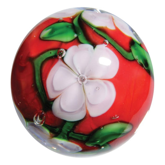 Handmade Glass Marble: Chrysanthemum