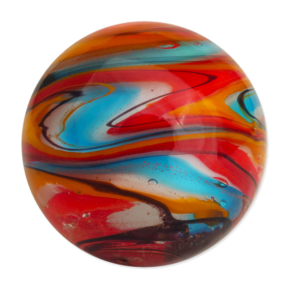 Colorful marbled sphere on a white background