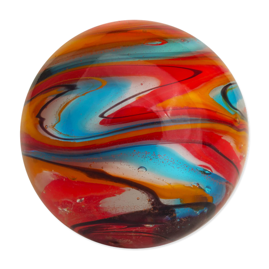 Colorful marbled sphere on a white background