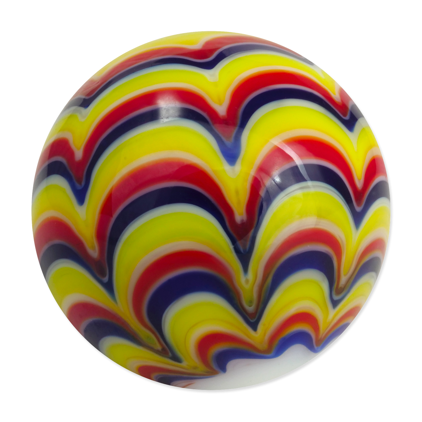 Colorful swirled marble on a white background