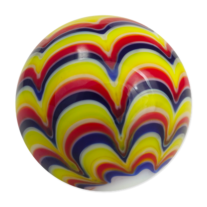 Colorful swirled marble on a white background