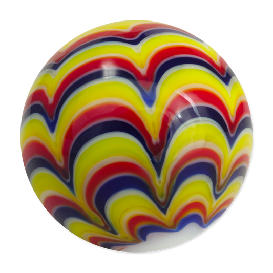 Colorful swirled marble on a white background
