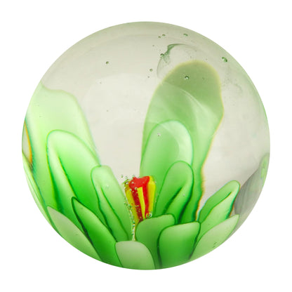 Handmade Glass Marble: Hollyhock