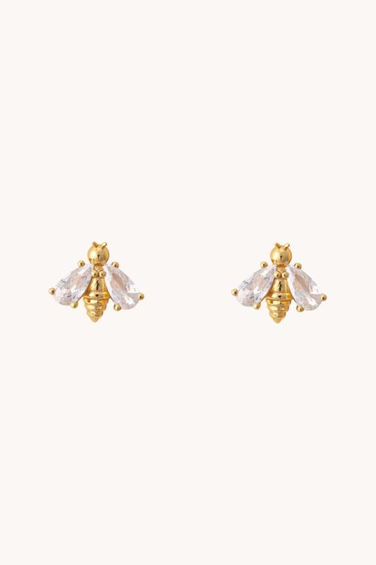 Bumblebee Gold Stud Earrings
