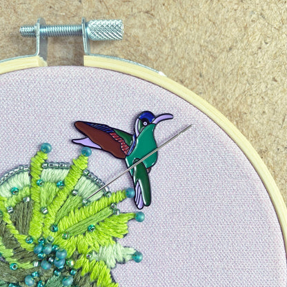 Enamel Needle Minder: Hummingbird