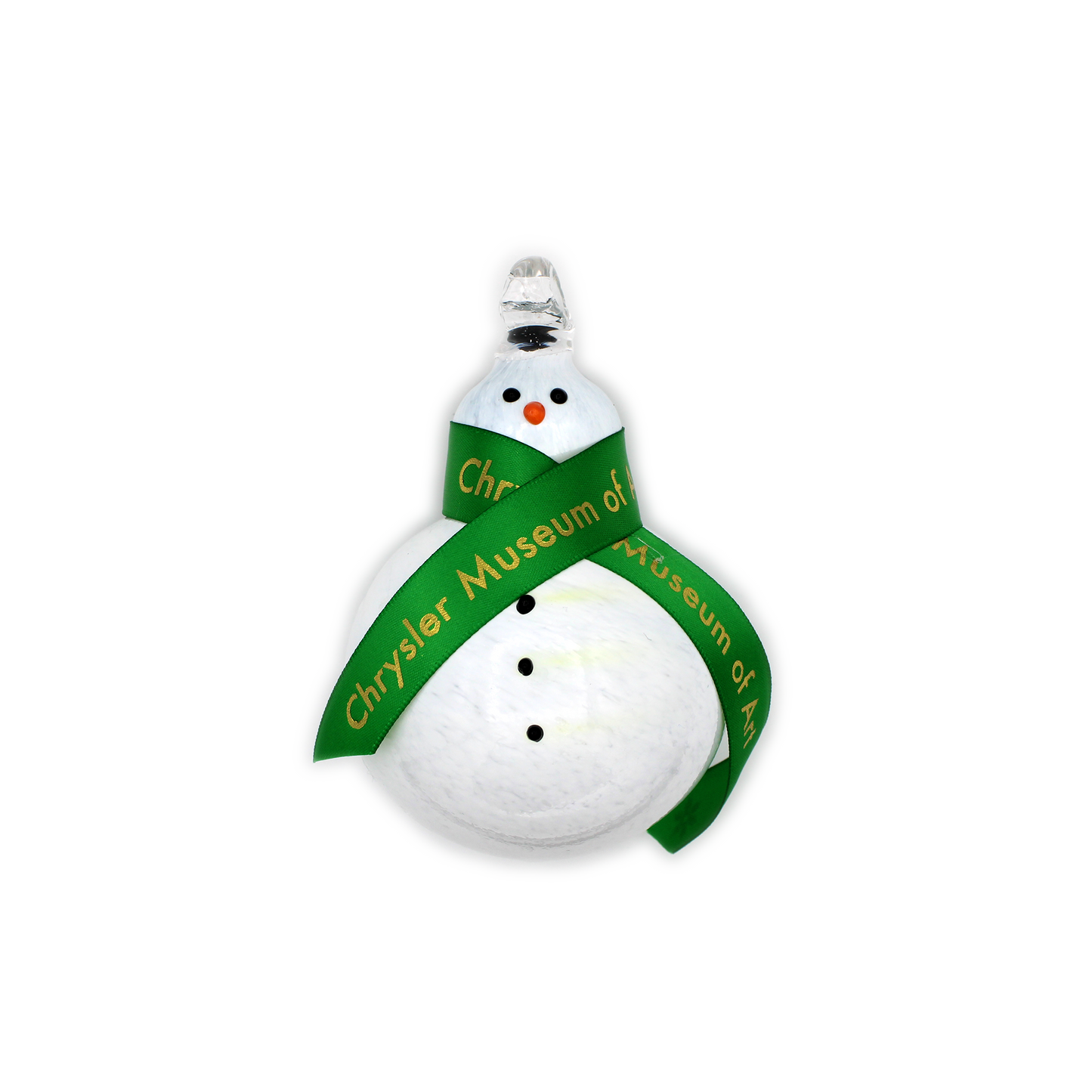 Chrysler Snowperson Ornament by Kelsey Finnie Glass - Chrysler Museum Shop