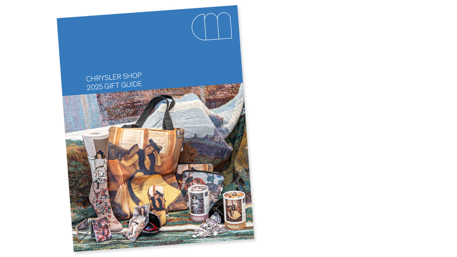 Chrysler Shop 2023 Gift Guide with images of products and a scenic landscape cover.