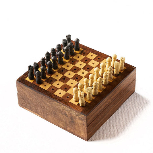 Wooden Mini Travel Chess Set - Chrysler Museum Shop