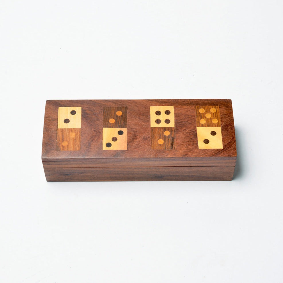 Handmade Wooden Dominoes Set