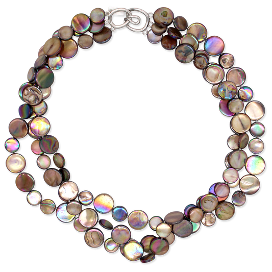 Chocolate Mother-of-Pearl 3-Strand Necklace