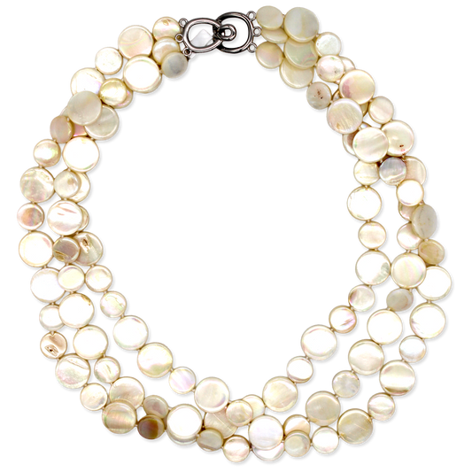 White Mother-of-Pearl 3-Strand Necklace