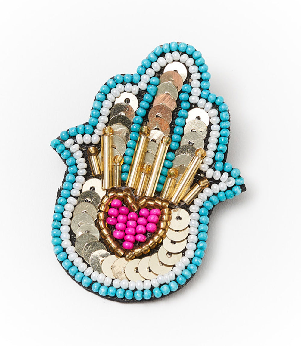 Beaded Bala Mani Hamsa Hand Brooch/Pin - Chrysler Museum Shop