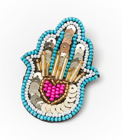 Beaded Bala Mani Hamsa Hand Brooch/Pin - Chrysler Museum Shop