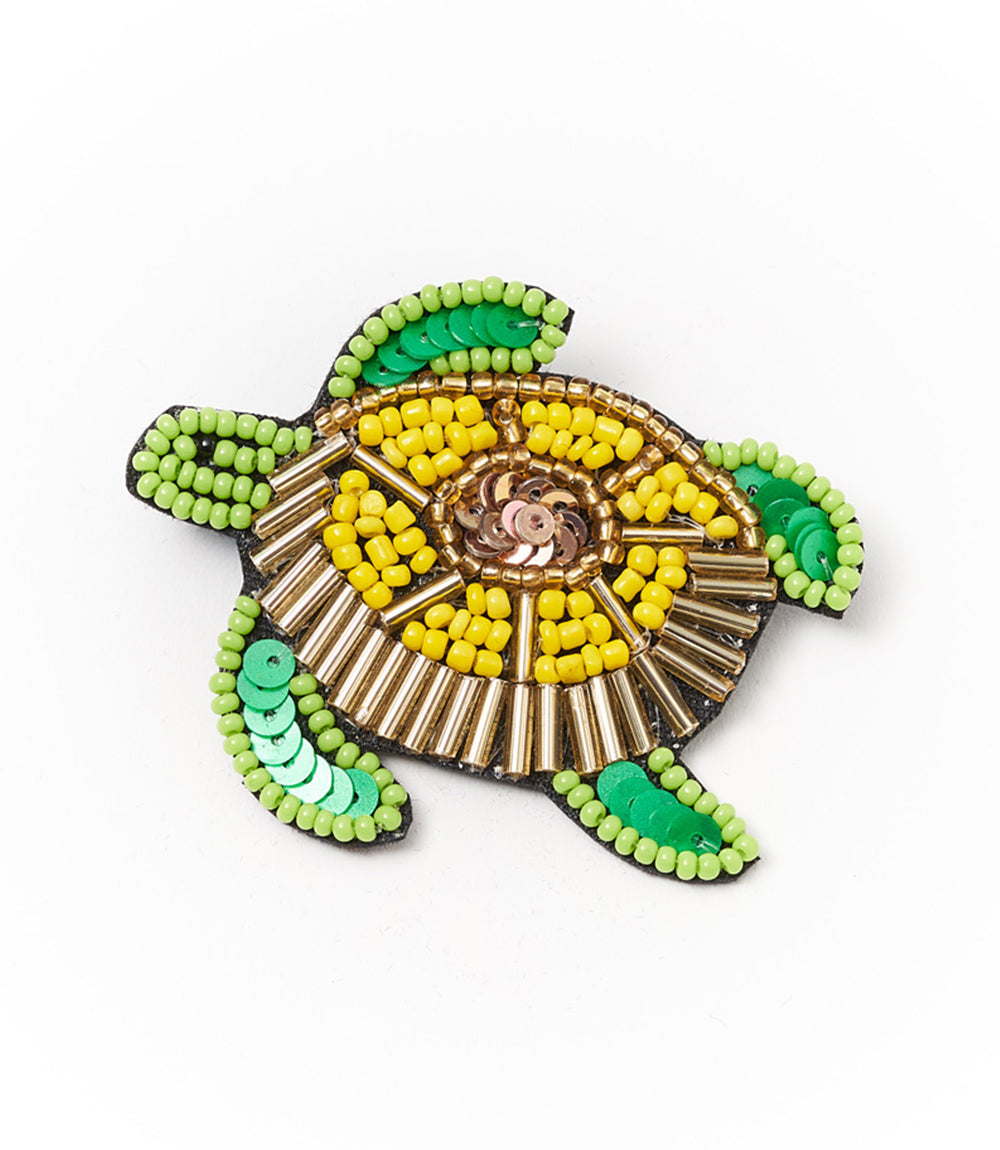 Beaded Bala Mani Turtle Brooch/Pin