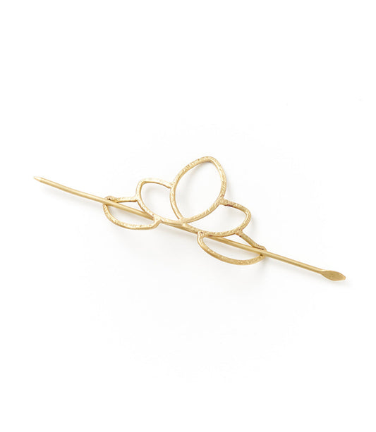 Kairavini Lotus Hair Slide with Stick (Gold)
