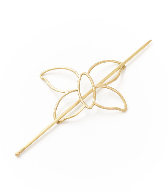 Butterfly Hair Slide with Stick (Gold)