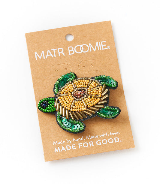 Beaded Bala Mani Turtle Brooch/Pin