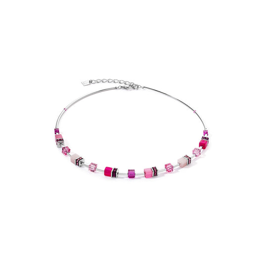 GeoCUBE® Necklace: Pink & Silver