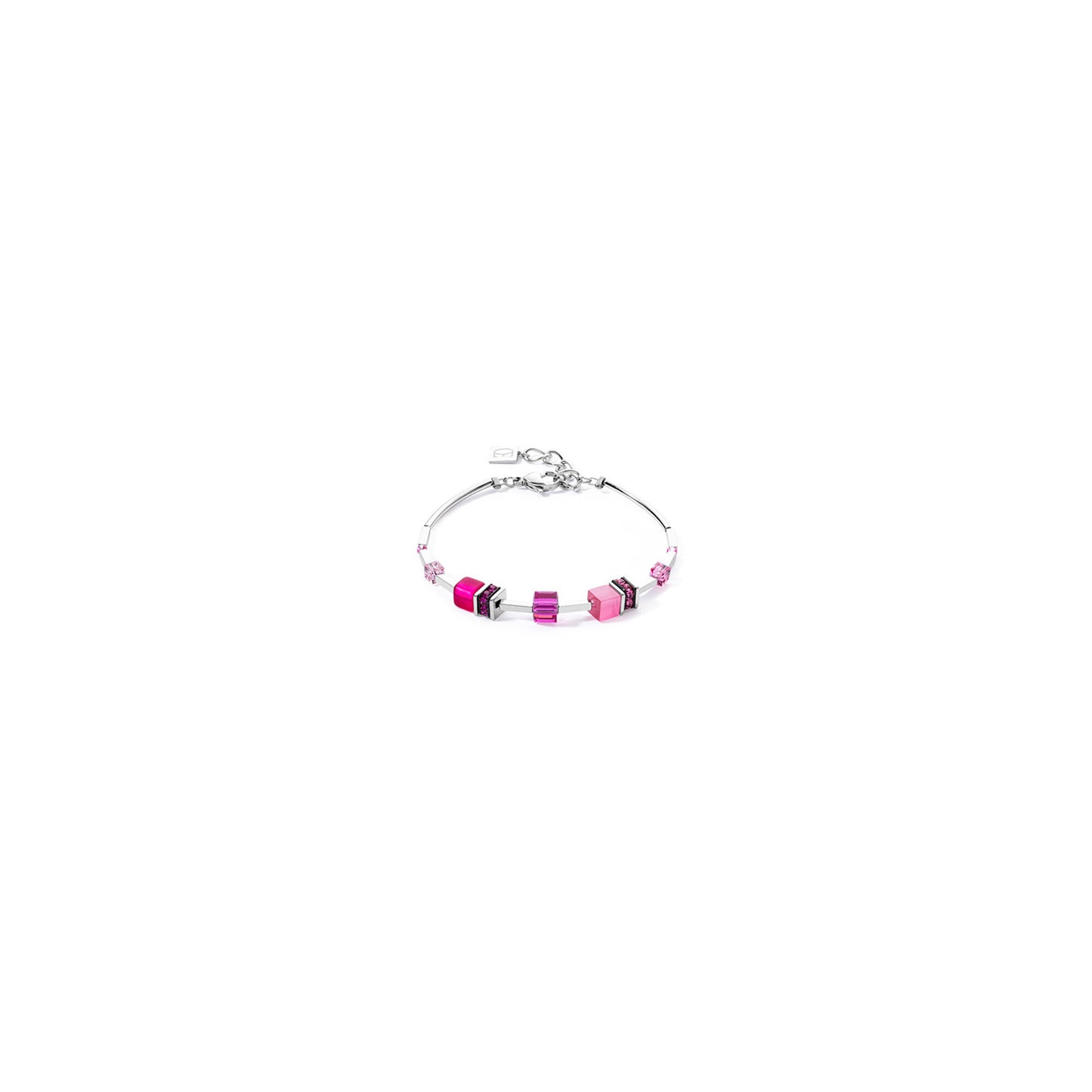 GeoCUBE® Bracelet: Pink & Silver