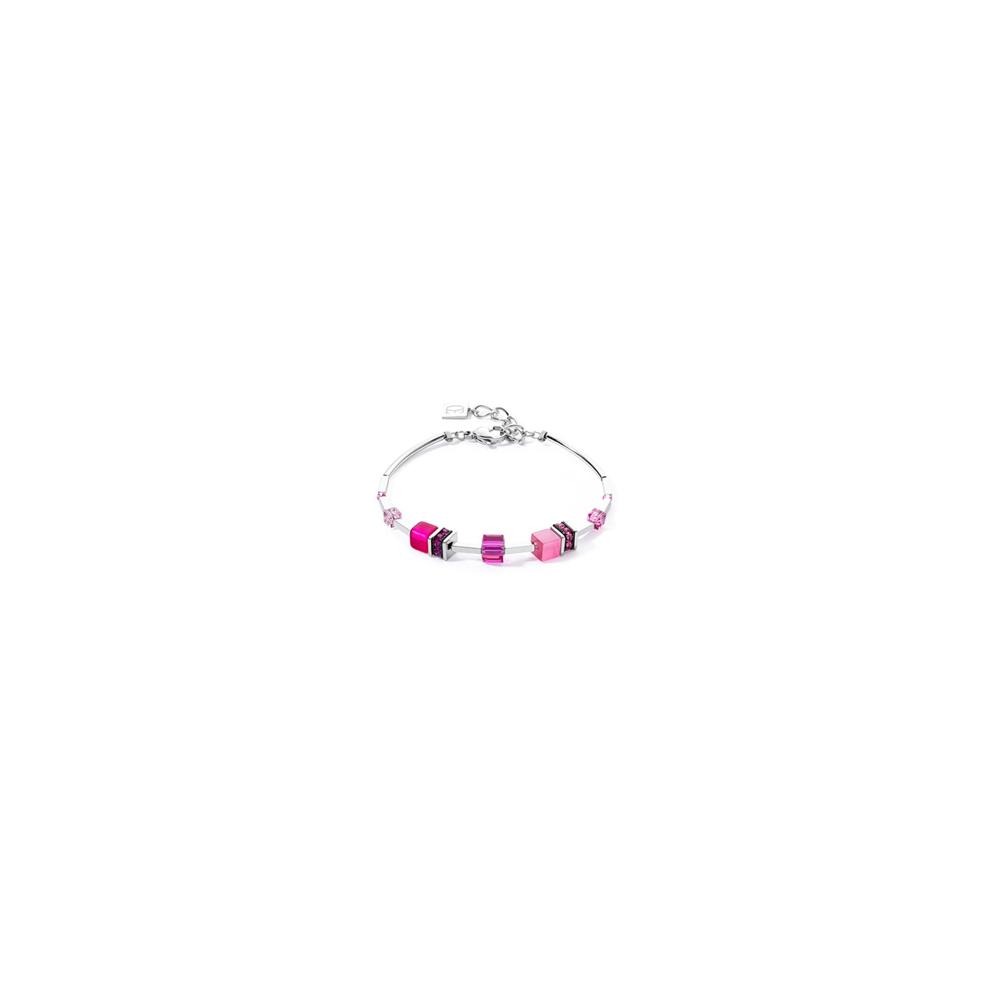 GeoCUBE® Bracelet: Pink & Silver - Chrysler Museum Shop