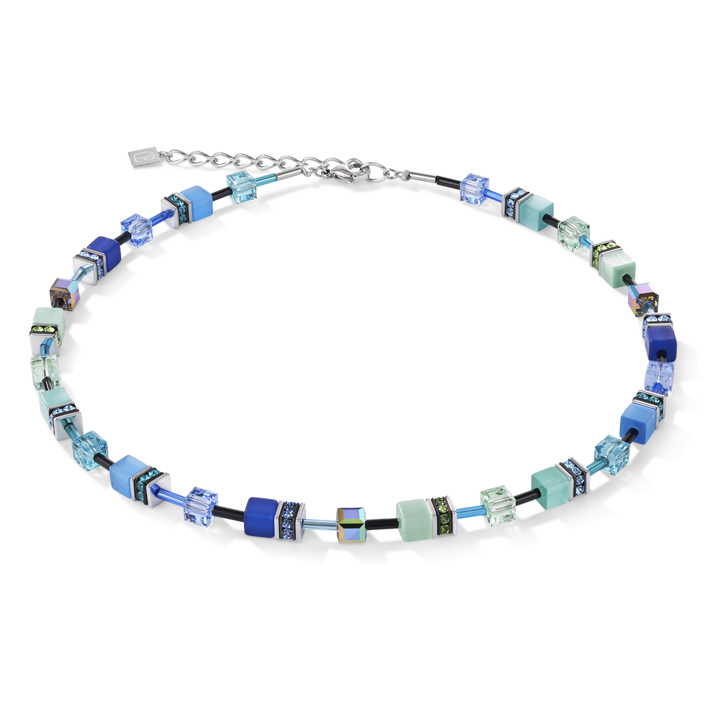 GeoCUBE® Halskette: Blau/Grün