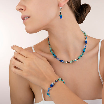 Conjunto de joyería GeoCUBE®: Azul/Verde