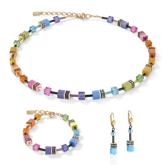 GeoCUBE® Jewelry Set: Rainbow/Gold