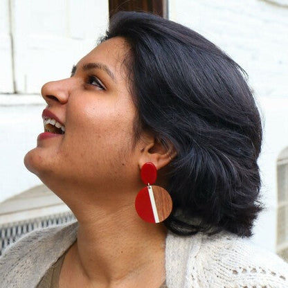 Volcano Wood & Resin Earrings