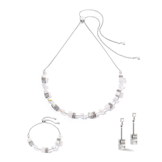 GeoCUBE® Iconic Nature Chain Jewelry Set: White