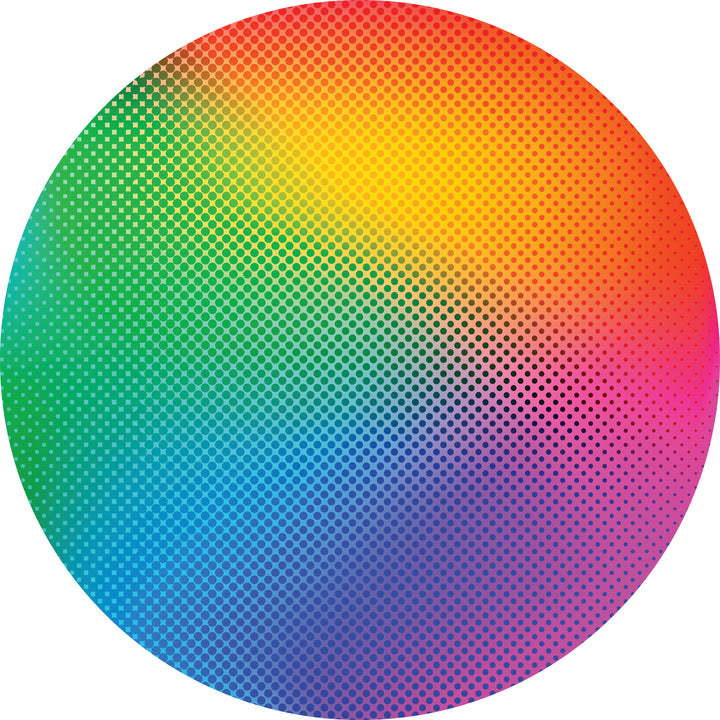 Rompecabezas redondo de 1000 piezas con forma de arcoíris de neón