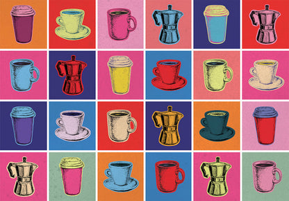 Rompecabezas pop-art de amantes del café, 1000 piezas