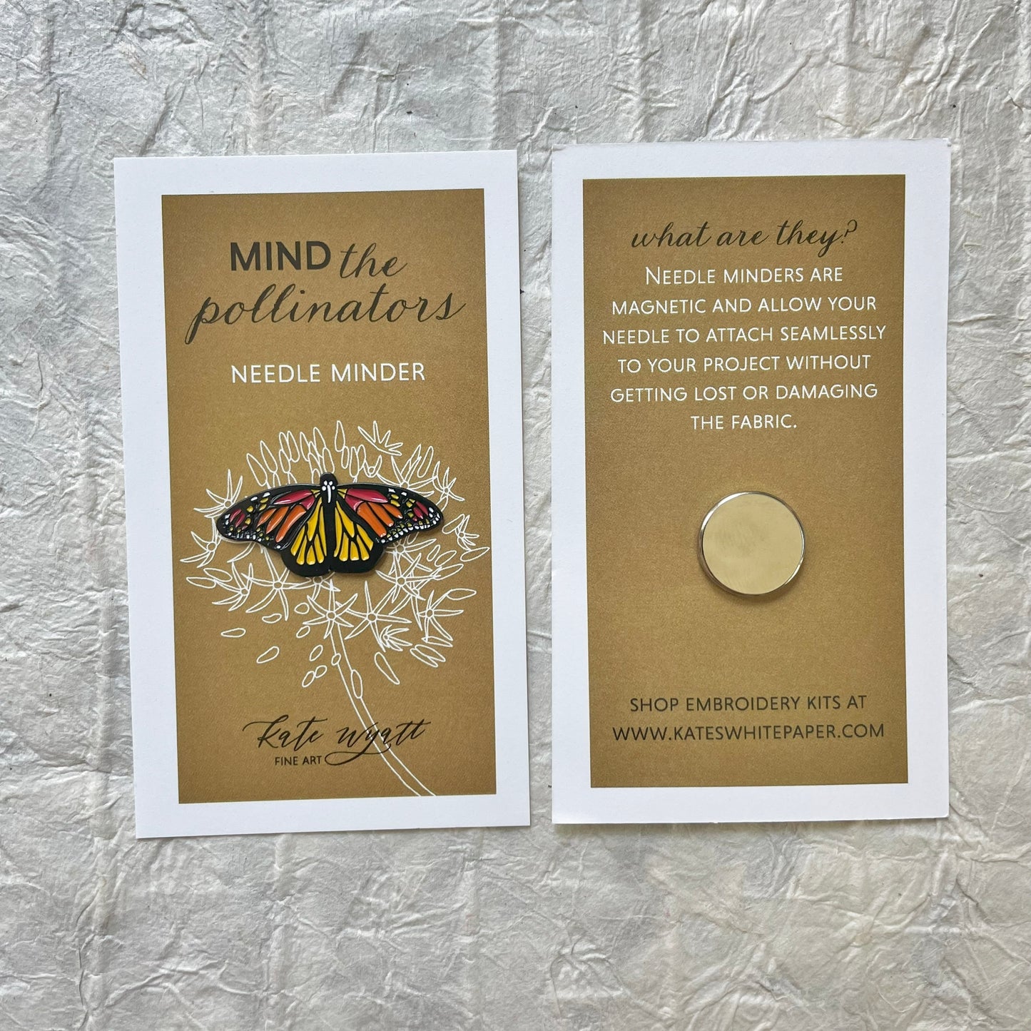 Enamel Needle Minder: Monarch Butterfly