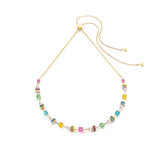 GeoCUBE® Joyful Cubes & Pearls Chain Necklace: Spring - Chrysler Museum Shop