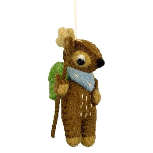 Handgemachtes Wollornament: Camp Fawn